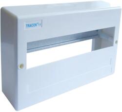 TRACON EDFK-12/1AN Műanyag kiselosztó, ajtó nélkül, 12 modul, IP40, falon kívüli, N/PE sínnel (EDFK-12/1AN)