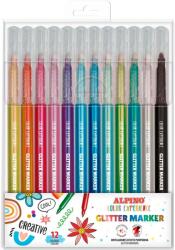 ALPINO Marker cu sclipici, varf 3, 3 mm, 12 buc/set, ALPINO (MS-AR001084) - birotica-asp