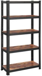 Jurhan DUSTY polcos állvány, 5 polc, max 650kg, fekete/barna Jurhan