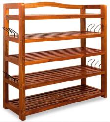 CASARIA RUSTIC cipőtartó polc, 5 polc, 75x26x82cm, természetes barna