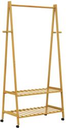 Casaria KELLY bambusz ruhatartó állvány kerekeken, 69, 5x43x152cm, barna Casaria