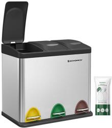 Jurhan SORT szelektív hulladékgyűjtő, 24l (3x8l), ezüst Jurhan
