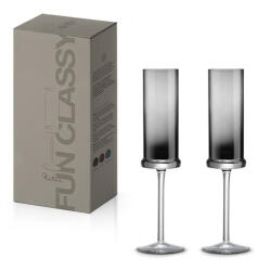 Pozzi Milano Pezsgőspohár színes üvegből, 190ml, 2 db-os szett, Smoke Grey (PM0243SMGR)