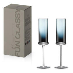 Pozzi Milano Pezsgőspohár színes üvegből, 190ml, 2 db-os szett, Dark Blue (PM0243DBLU)