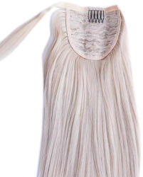 HairExtensionShop Lófarok Copf Emberi Póthaj Standard Világos Platinaszőke Színben 50cm (Szín#60) (RP5060)