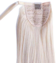 HairExtensionShop Lófarok Copf Emberi Póthaj Standard Platinaszőke Színben 50cm (Szín#613) (RP50613)