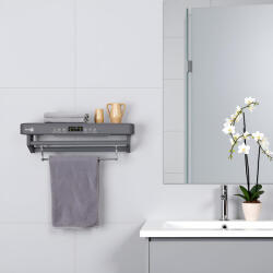 ElectricSun Uscător de prosop baie sau bucatarie cu sterilizator UV, pe perete, 60 cm, 450W, ElectricSun PREMIUM Gri (ESToweldPREgray)