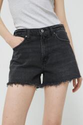 Abercrombie & Fitch rövidnadrág női, fekete, sima, magas derekú - fekete 26