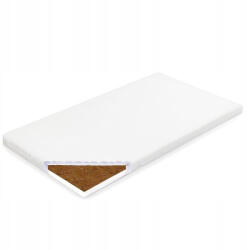 New Baby Saltea patut bebe, New Baby, 90x40x7 cm, Din spuma si cocos, Cu husa detasabila, Din bumbac, Alb (53070) Saltea bebelusi