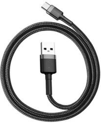  Cablu Date si Incarcare USB la Type-C, Baseus, 3A Fast Charge, Negru + Gri, Ultrarezistent, 0.5/1/2 m (CATKLF-AG1)