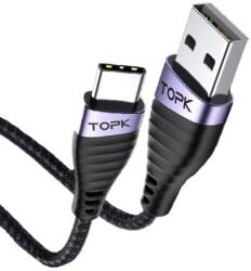 TOPK Cablu de Date TopK AN15, USB la USB Type-C, 60W, Negru, 1/2 m (A15800310)