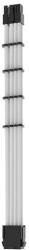 Asiahorse Cablu Alimentare Placa Video, Asiahorse Modding Sleeve, 6+2 Pini, Mesh Textil, 30 cm, 18AWG, White (AH-ATX8-WHT)