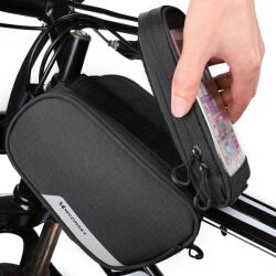 Wozinsky Borseta pentru Accesorii Bicicleta, Wozinsky, Suport telefon, Prindere Cadru, 6.5 inch, Negru (WBB7BK)