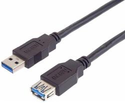 Basekit Cablu de Date USB-A 3.0 5Gbps, Tata-Mama, Basekit, Ecranat, Negru, 0.5/2/3 m (BK-KU3PAA)