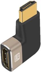 Basekit Adaptor HDMI Mama la HDMI Tata, Basekit, 8k@60Hz, 4k@120Hz, 90 Grade, Conectori Auriti, Argintiu (BK-KPHDMA-41)