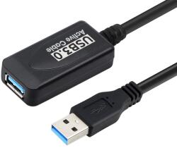Basekit Cablu Extender Activ USB-A Tata la USB-A Mama si Incarcator, Basekit, Negru, 5m (BK-KU3REP)