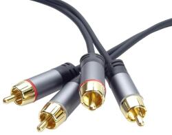 Basekit Cablu Audio 2x RCA Tata la 2x RCA Tata, Basekit, 1.5/3/5m, Negru (BK-KJQCCMM)