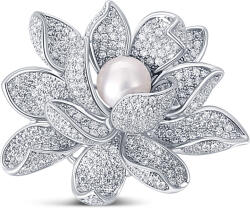 JwL Luxury Pearls Broșă frumoasă bicolor cu perlă 2in1 Floare de Lotus JL0697