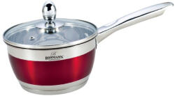 BOHMANN Cratita pentru sos Bohmann, inox, 2.5 l, 18 cm, capac sticla termorezistent, inclusiv inductie, Rosu (BH 1818-18SP-RD)
