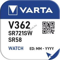 VARTA Watch SR58 (V362) gombelem 1, 55V 10db/csomag ezüst-oxid-cink