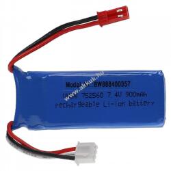 VHBW Helyettesítő model / RC Akku 7.4V, Li-Polymer, 900mAh, JST csatlakozó