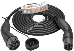 LAPP Type 2 HELIX töltőkábel, 11 kW-ig, 5 m, fekete