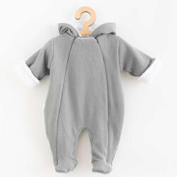 NEW BABY Kezeslábas kapucnival New Baby Frosty grey - pindurka