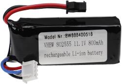 VHBW Helyettesítő modell / RC Akku 11.1V, Li-Polymer, 800mAh, SM csatlakozó, 65mm x 25mm x 23mm