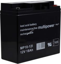 Multipower Ólom akku 12V 18Ah (Multipower) típus MP18-12 - VDS-minősítéssel (helyettesíti: 12V 17Ah)