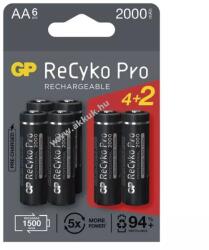 GP Batteries ReCyko Pro Ni-MH ceruza akku HR6 (AA) 2000mAh 4+2db - Kiárusítás!