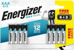 Energizer MAX PLUS B8 6+2db AAA mikro elem E92 - Kiárusítás!