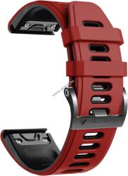 NotoCity Óraszíj 26mm Garmin Fenix 6X, piros-fekete - A készlet erejéig!