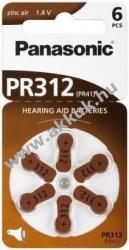 Panasonic Hearing Aid hallókészülék elem V312/PR41 (PR312) 1, 4V 6db/csomag cink-levegő