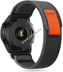 Tech-Protect Garmin fenix 5 / 6 / 6 pro / 7 nylon óraszíj - fekete/narancs - A készlet erejéig!