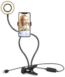 XO Bgd001/ls-90 Csipeszes Selfie állvány Led Lámpával Fekete