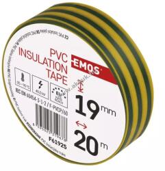 EMOS Szigetelőszalag 19mm x 20m, zöld-sárga