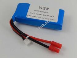 VHBW Helyettesítő akku Syma X8C, X8W, Round Jack DS24, 7.4V, 2000mAh