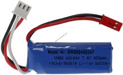 VHBW Helyettesítő modell / RC Akku 7.4V, Li-Polymer, 450mAh, JST-csatlakozó