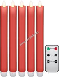 Goobay LED-es valódi viaszrúd gyertya készlet, távirányítóval együtt, piros, 5db /csomag