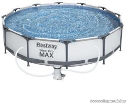 Bestway Steel Pro Max BAHAMA Superior Fémvázas kerti medence vízforgatóval, szürke, 366 x 76 cm