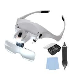 VELAMP LED szemüveg nagyítóval és 5 cserélhető dioptriával