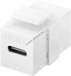 Goobay Keystone modul USB C csatlakozó USB 3.2 Gen 2 (10 Gbit/s), fehér, USB CT aljzat > USB C aljzat