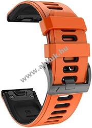 NotoCity Óraszíj 26mm Garmin Fenix 6X, narancssárga-fekete - Kiárusítás!