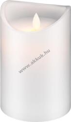 Goobay LED valódi viasz gyertya fehér 10x15cm időzítő 3xAA - A készlet erejéig