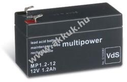 Multipower Helyettesítő ólom akku Diamec típus: DM12-1.3 12V 1, 2Ah (MULTIPOWER) helyettesíti: 12V 1, 3Ah