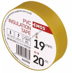 EMOS Szigetelőszalag 19mm x 20m, sárga - Kiárusítás - A készlet erejéig