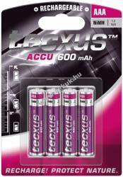 tecxus AAA (Micro) NiMH újratölthető akkumulátor 600mAh 4db/csomag