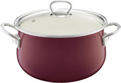 Emalia Olkusz Zománcozott Fazék Fedővel - 20 cm/2.6 L, Bordó