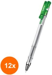 Claro Set 12 x Pix cu Gel, Varf 0.6 mm, Verde, Claro (HOK-12xKH-CL-TEC-V)