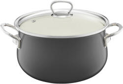 Emalia Olkusz Zománcozott Fazék Fedővel - 20 cm/2.6 L, Szürke